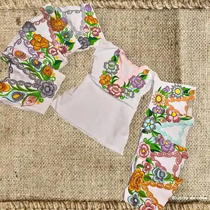 Blusa de manta artesanal bordada