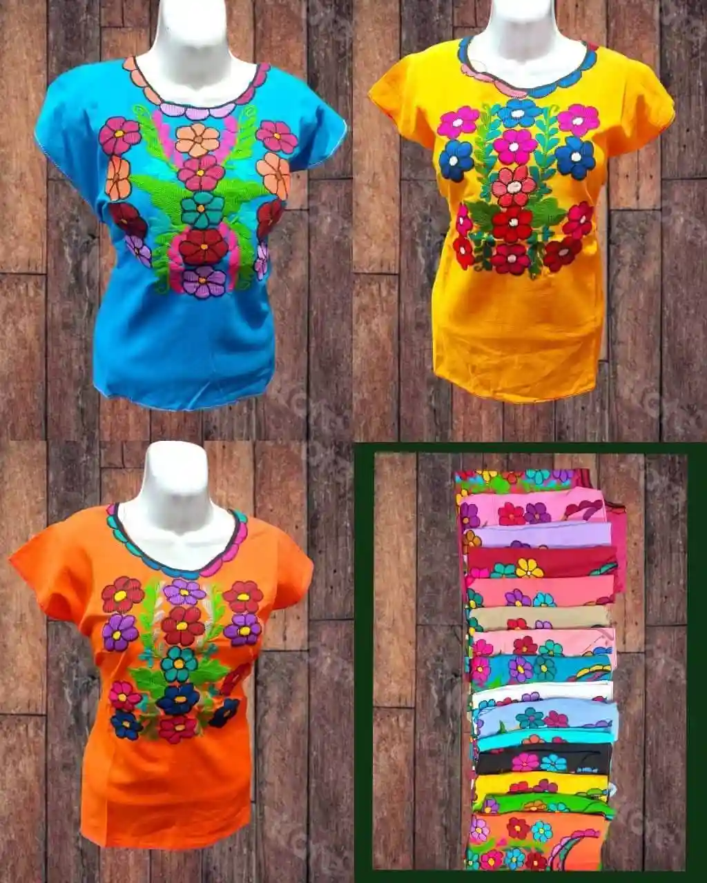 Blusa de manta bordada a mano