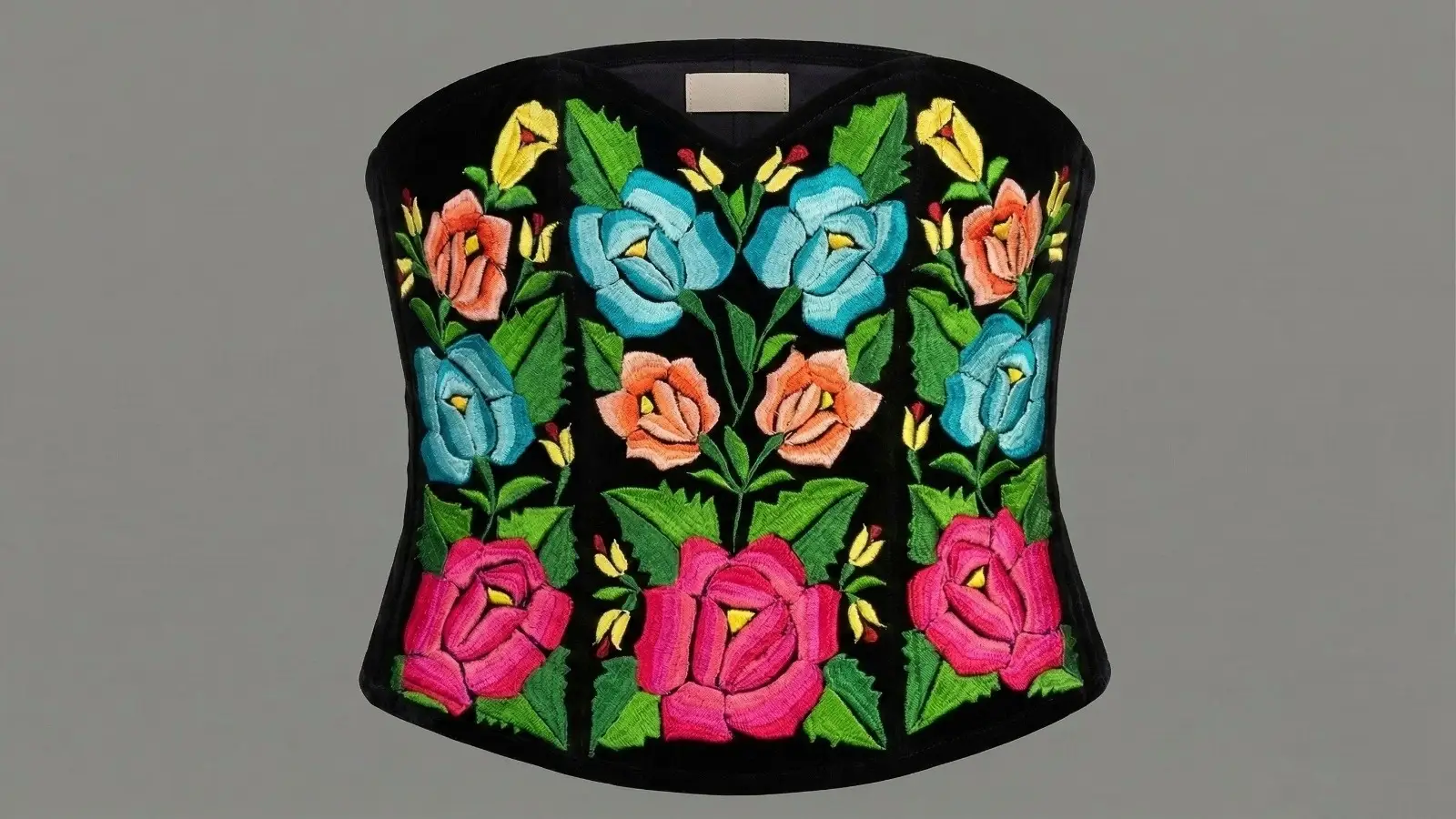 Corset artesanal estilo Istmo, vista de perfil