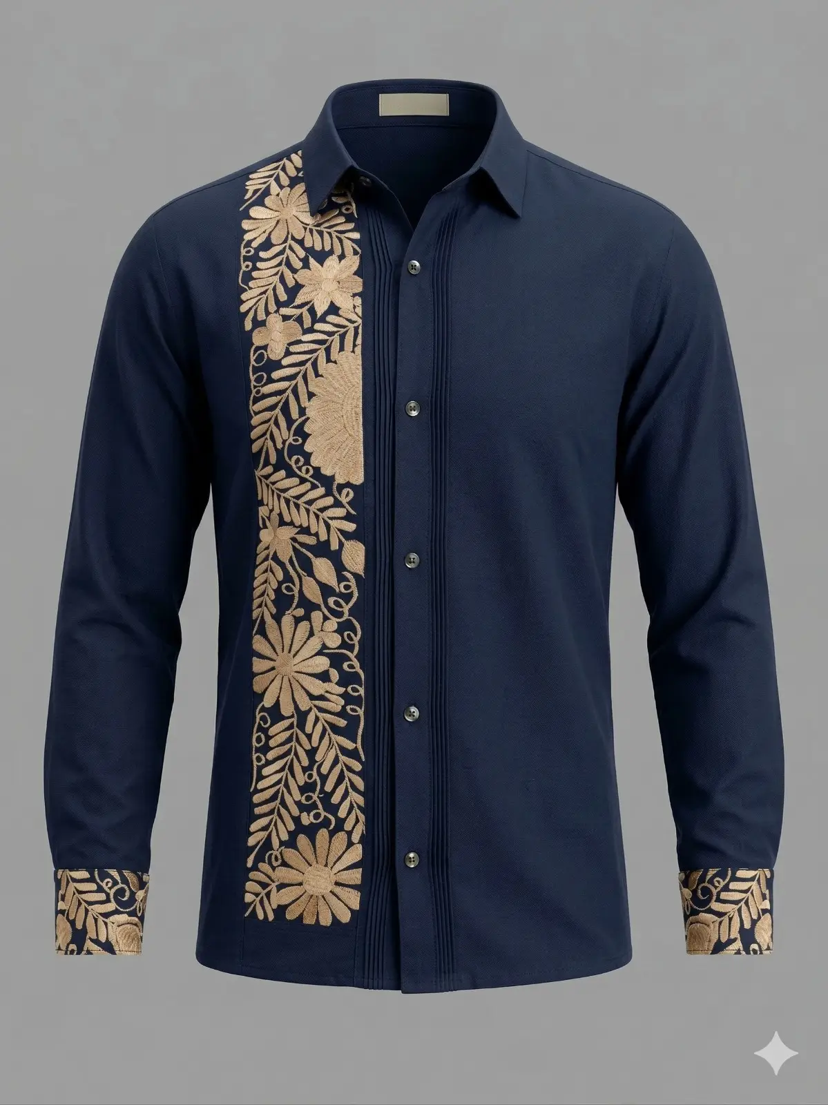 Guayabera artesanal del Istmo en vista frontal