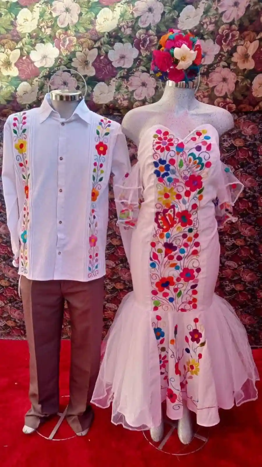 Conjunto de boda artesanal bordado