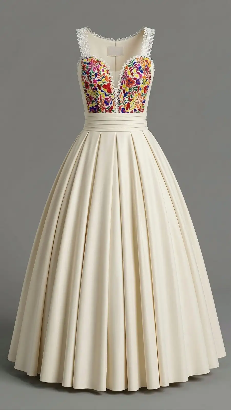 Vestido de novia estilo Istmo con bordado artesanal, vista principal