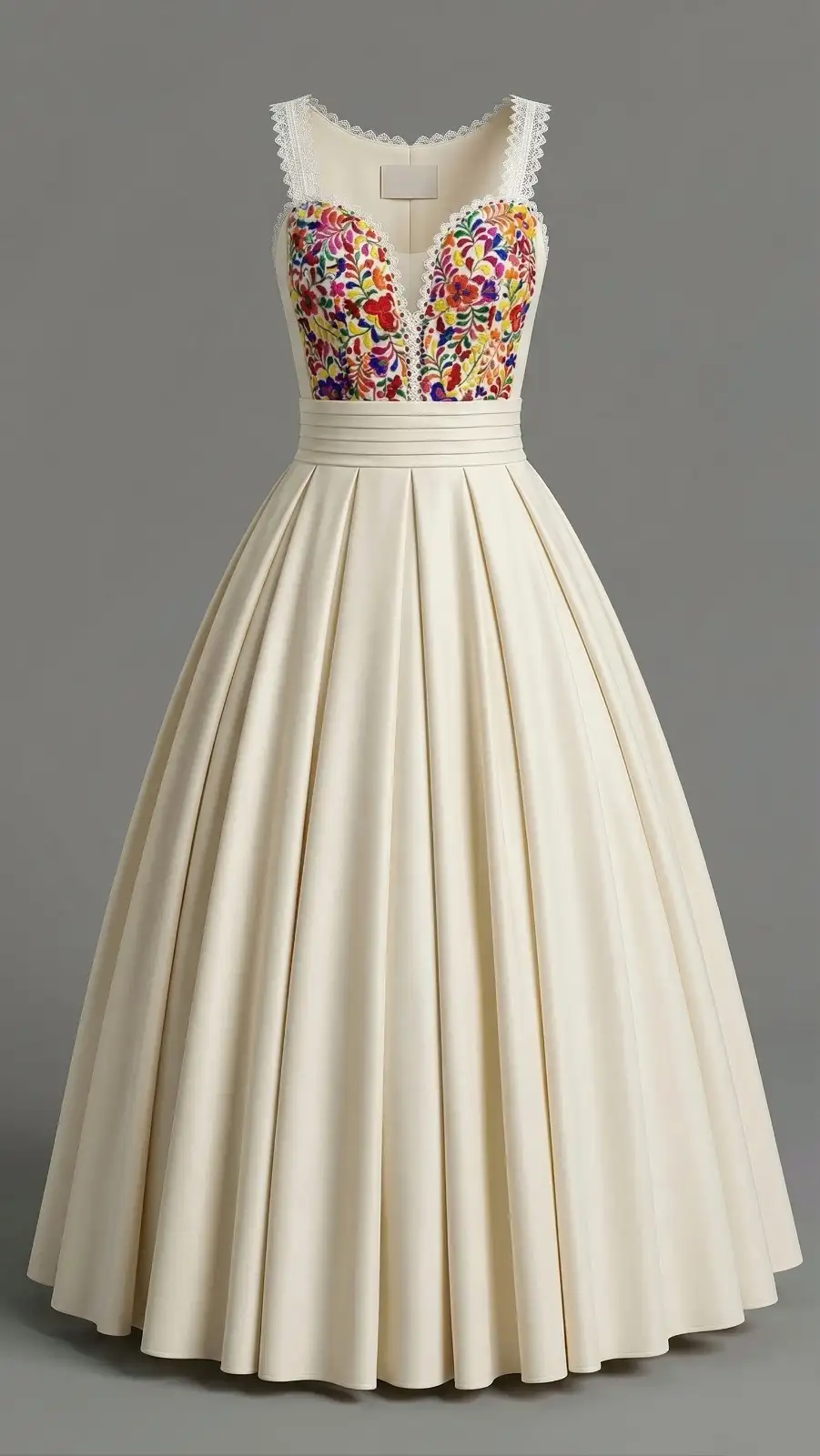 Vestido de novia estilo Istmo con bordado artesanal, vista principal